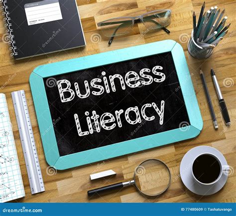 Small Chalkboard With Business Literacy Concept 3d Stock Image