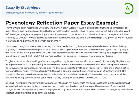 Psychology Reflection Paper Essay Example