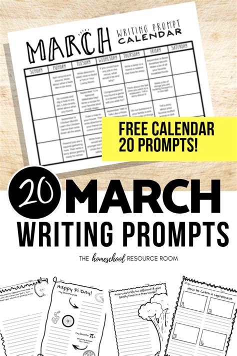 March Writing Prompts Free March Writing Prompt Calendar The