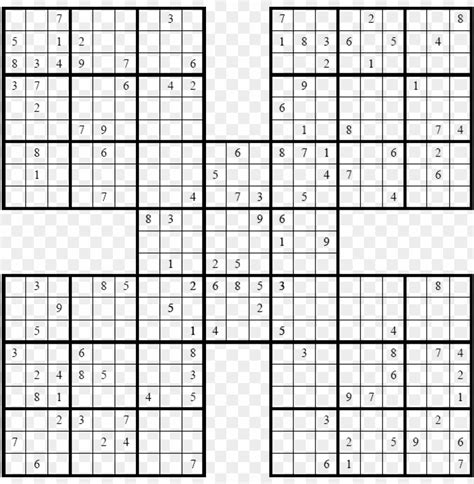 Free Download Hd Png File Samurai Sudoku Big Sudoku Printable Png