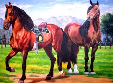 Pintura Moderna y Fotografía Artística : PAISAJES CON CABALLOS