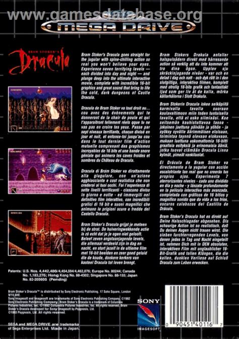 Bram Stoker S Dracula Sega Genesis Artwork Box Back