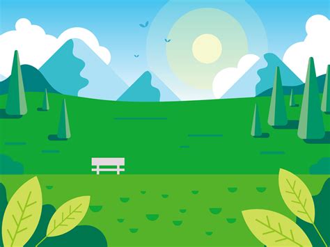 Vector Flat Design Art Nature Landscape Background Design By Mark Rise