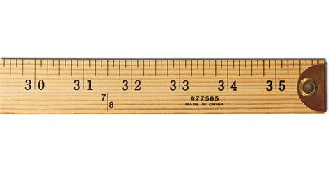Metal Edged Yardstick Ruler Inches And 18 Yard Measurements Natural
