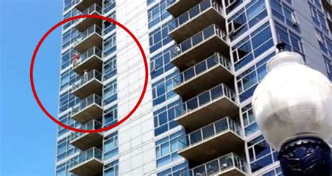 Stunt Men Really Rescue Woman From 14th Floor Balcony