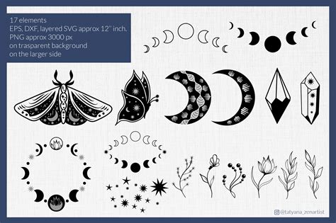 Moon Phases Svg Moon Phase Vector Dxf  Lunar Svg Png Eps Moon Phase