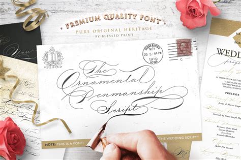 The Wedding Script Font And Invitation By Blessed Print