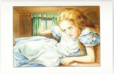alice in wonderland stuck in the white rabbit s house postcard by john tenniel topics fine