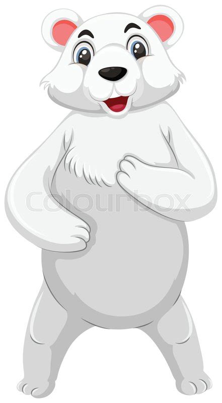 Cute Polar Bear Standing Illustration Stock Vector Colourbox