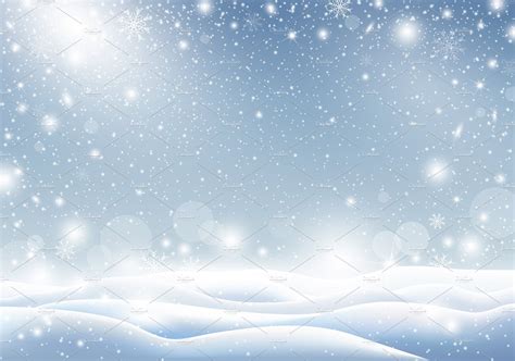 Winter Background Of Falling Snow Pre Designed Illustrator Graphics
