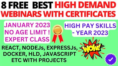 8 Free High Demand Webinars With Certificates Jan 2023 Free