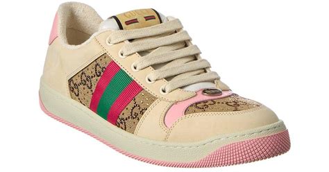 Gucci Screener Crystal Gg Canvas And Leather Sneaker In White Lyst Canada