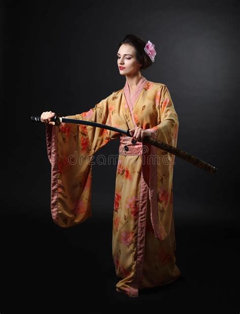 406 Beautiful Asian Girl Kimono Katana Stock Photos Free And Royalty