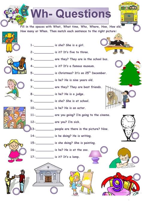 Free Printable Wh Questions Worksheets For Kindergarten Worksheets Joy
