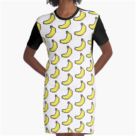 8 Bit Pixel Banana Graphic T Shirt Dress By Nemjames Redbubble