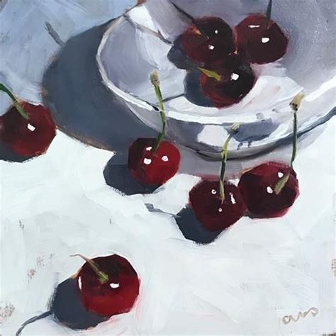 Daily Paintworks Original Fine Art Ans Debije Cherries Painting