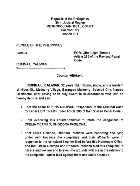 This page contains forms that are available for use by the bar and other members of the public, as well as notices governing practices or procedures within the different regions or divisions of the provincial court. Counter Affidavit | Affidavit | Complaint