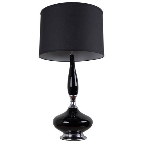 Mid Century Modern Black Ceramic And Chrome Table Lamp For Sale At 1stdibs