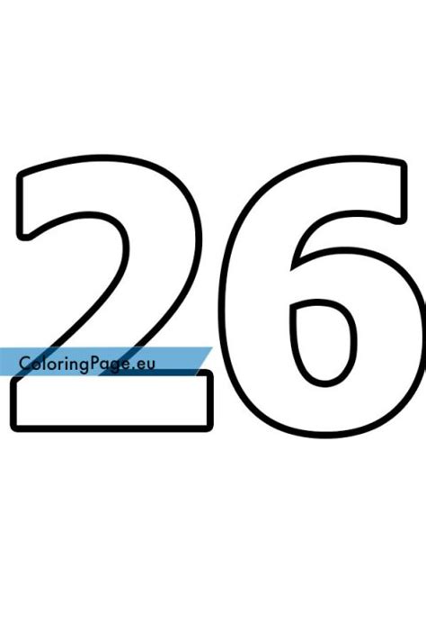 Number 26 Template Coloring Page