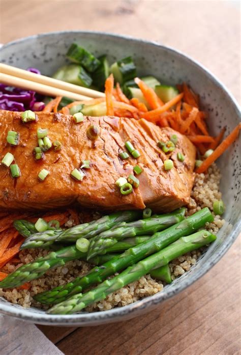 Ginger Soy Salmon Bowl Nutrition In The Kitch