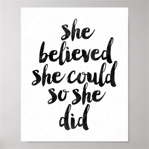 She Believed She Could So She Did Poster Zazzle