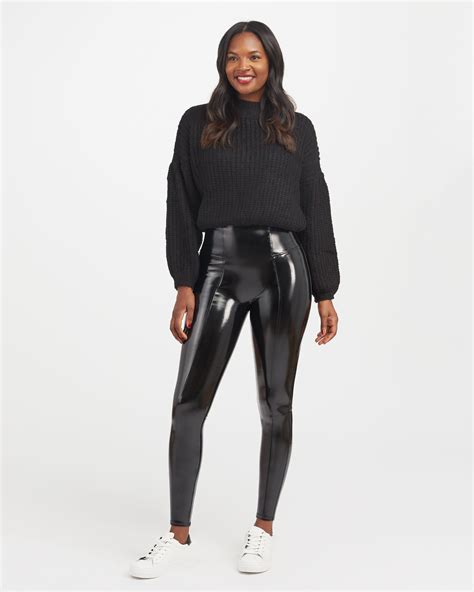 Spanx Faux Patent Leather Leggings In Black Lyst