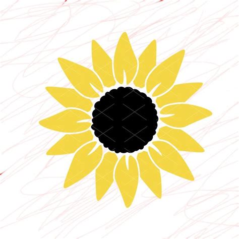 Eps Silhouette Stencil Sunflower Svg Digital Files Instant Download