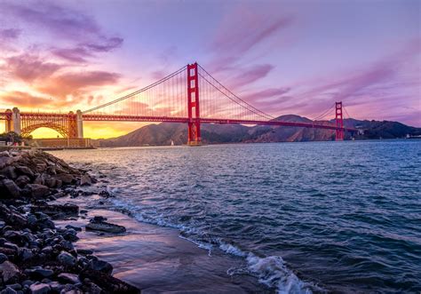 Free Photo Panoramic View Of Famous Golden Gate Bridge