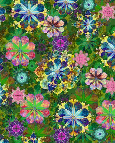 Find the perfect emerald green stock illustrations from getty images. eQuilter Venice - Floating Flowers - Emerald Green ...
