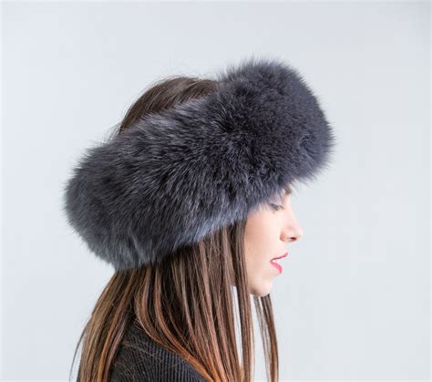 Grey Fox Fur Headband Haute Acorn
