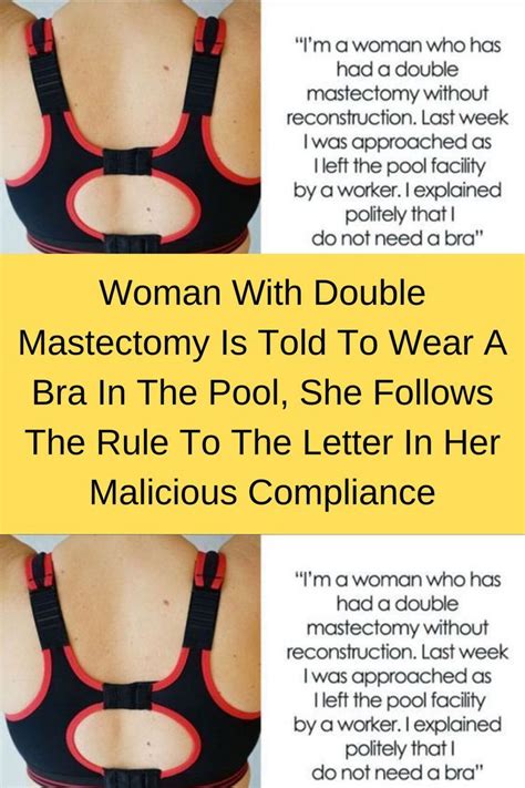 Woman With Double Mastectomy Is Told To Wear A Bra In The Pool She Follows The Rule To Artofit