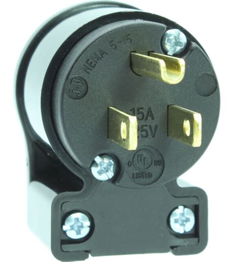 Male 90 Degree Extension Cord Replacement Ends 15 Amp Power Angled Plug