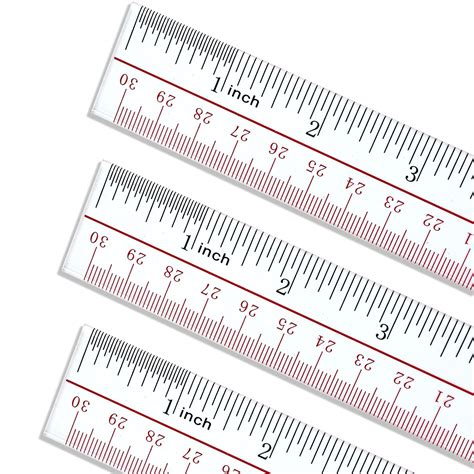 Buy Adisalyd Ruler Plastic Clear Rulers 12 Inch Pack Of 3 Office Use