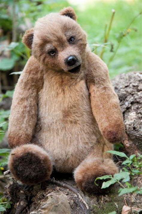 Realistic Forest Brown Bear Plush Classic Teddy Bear Handmade Stuffed