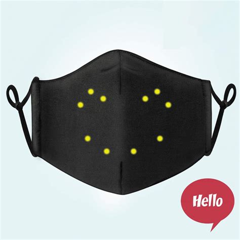 New Updated Model Led Face Mask Voice Activated Light Up Smart Mask