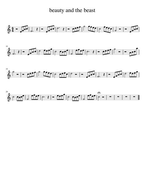 Beauty And The Beast Sheet Music For Violin Solo
