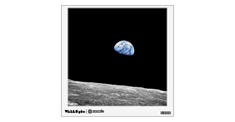 Nasa Apollo 8 Earthrise Moon Lunar Orbit Photo Wall Decal Zazzle
