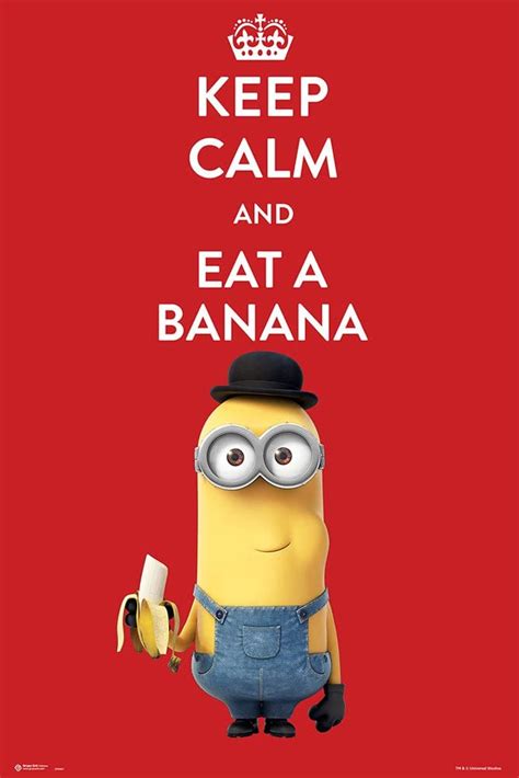 Despicable Me Minions Keep Calm And Eat A Banana Poster With Accessory