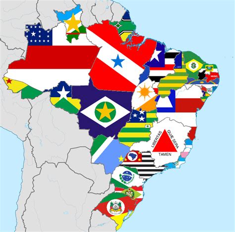 flag map of brazilian states and federal districts r vexillmaps