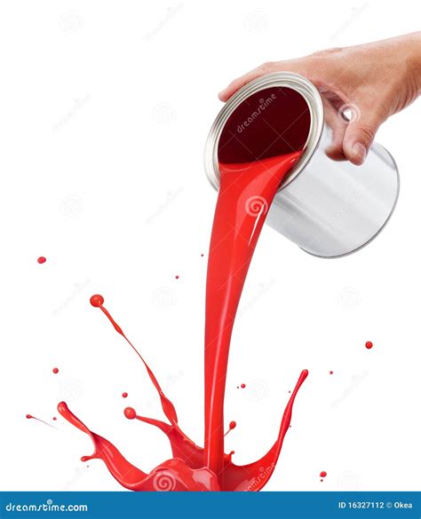 Pouring Red Paint Stock Photography Image 16327112
