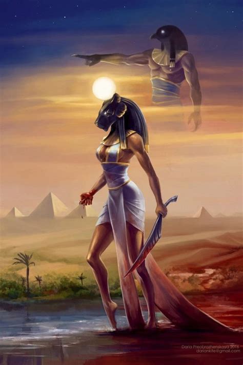 Goddess Sekhmet And God Horus Fantasy Egyptian Goddess Art Ancient Egyptian Gods Ancient