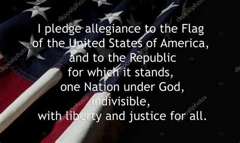 Pledge Of Allegiance Over American Flag — Stock Photo