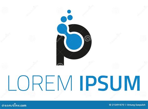 Blue And Black Color Connect Initial Letter P Logo Design Stock Vector