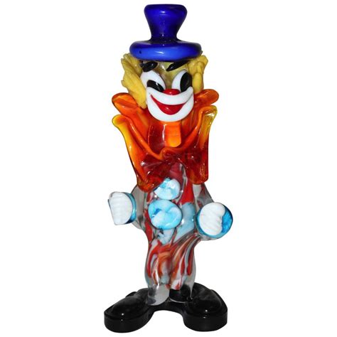 Multicolored Mid Century Murano Glass Clown Italy 1950s For Sale At 1stdibs