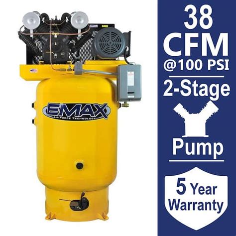 Emax Industrial Plus Series 120 Gal 10 Hp 230 Volt 3 Phase Vertical
