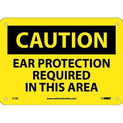 Caution Ear Protection Required In This Area Sign C73r