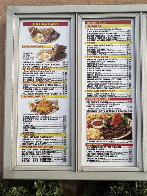 menu mgm