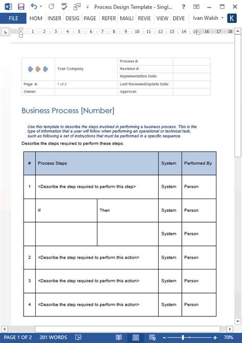 Business Process Design Templates Ms Word Excel Visio