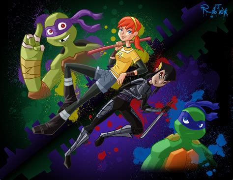 April And Donnie Leo And Karai Tmnt Teenage Mutant Ninja Turtles Cartoon Shows