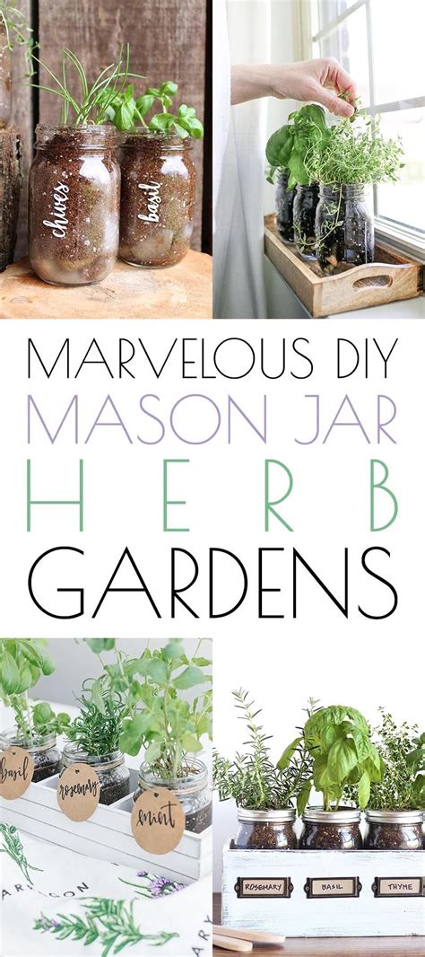 Marvelous Mason Jar Herb Gardens The Cottage Market Mason Jar Herb